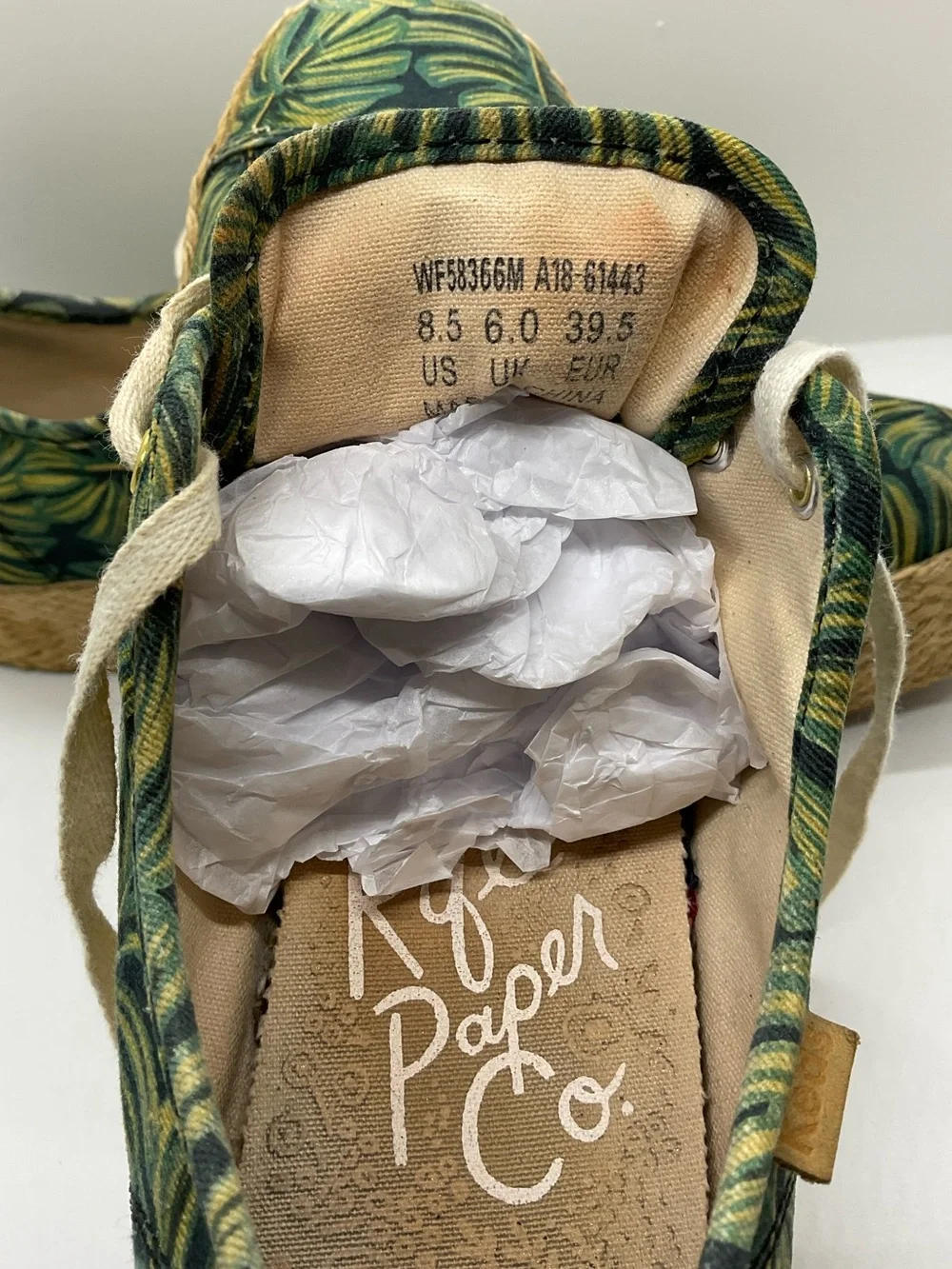 WOMEN'S KEDS X RIFLE PAPER CO TRIPLE KICK PALMS PLATFORM Espadrille SNEAKER 8.5